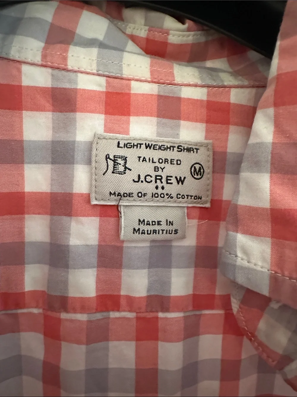 J. Crew Red and White Plaid Button-Down Shirt